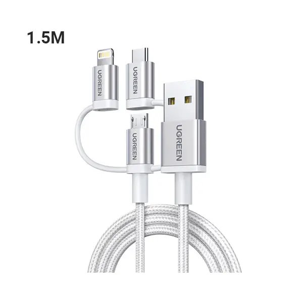 Ugreen US186 (50203) 3-in-1 USB 2.0-A Multifunction Cable - 1.5M