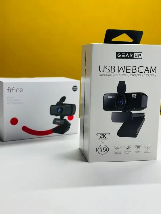 GearUP K450 Webcam 2K 4.0MP HD USB Webcam with Privacy Cover Plug & Play USB Webcam with Built-in Mic