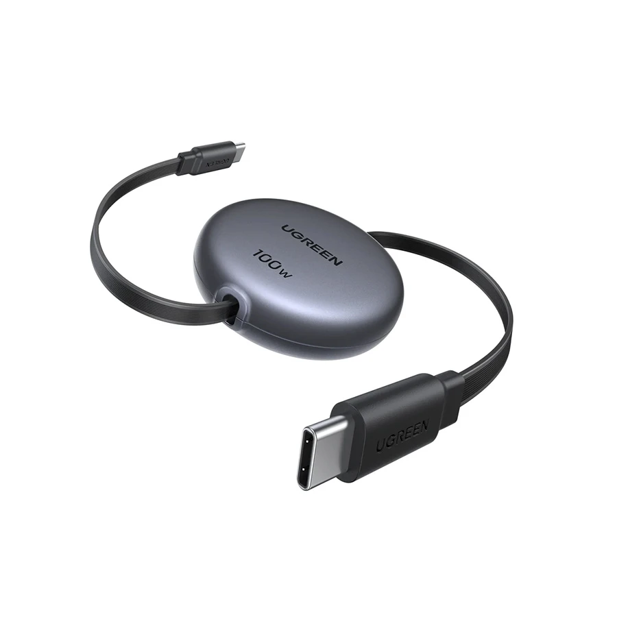 Ugreen L531 (65905) USB Type-C Male to Male, 1 Meter, Black Retractable Cable