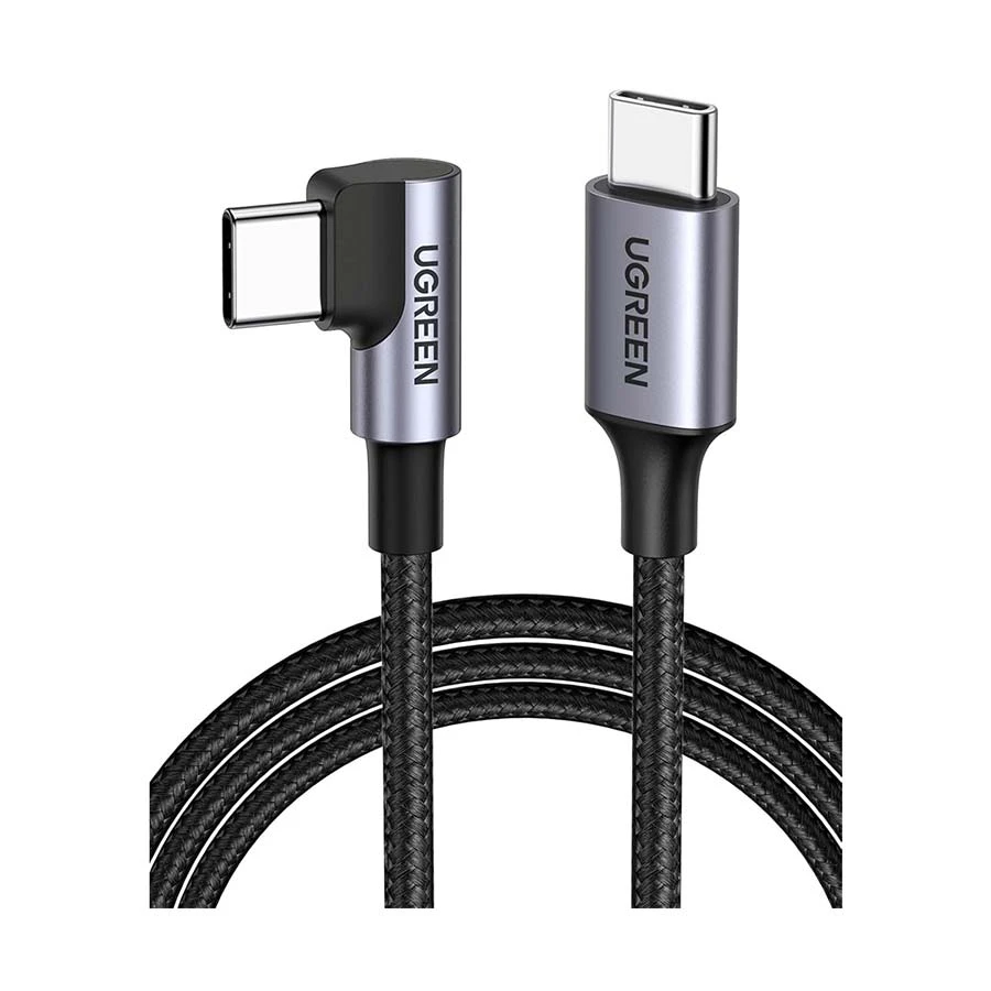 Ugreen US255 (50122) USB Type-C Male to Male, 0.5 Meter, Gray Black Charging & Data Cable (60W)
