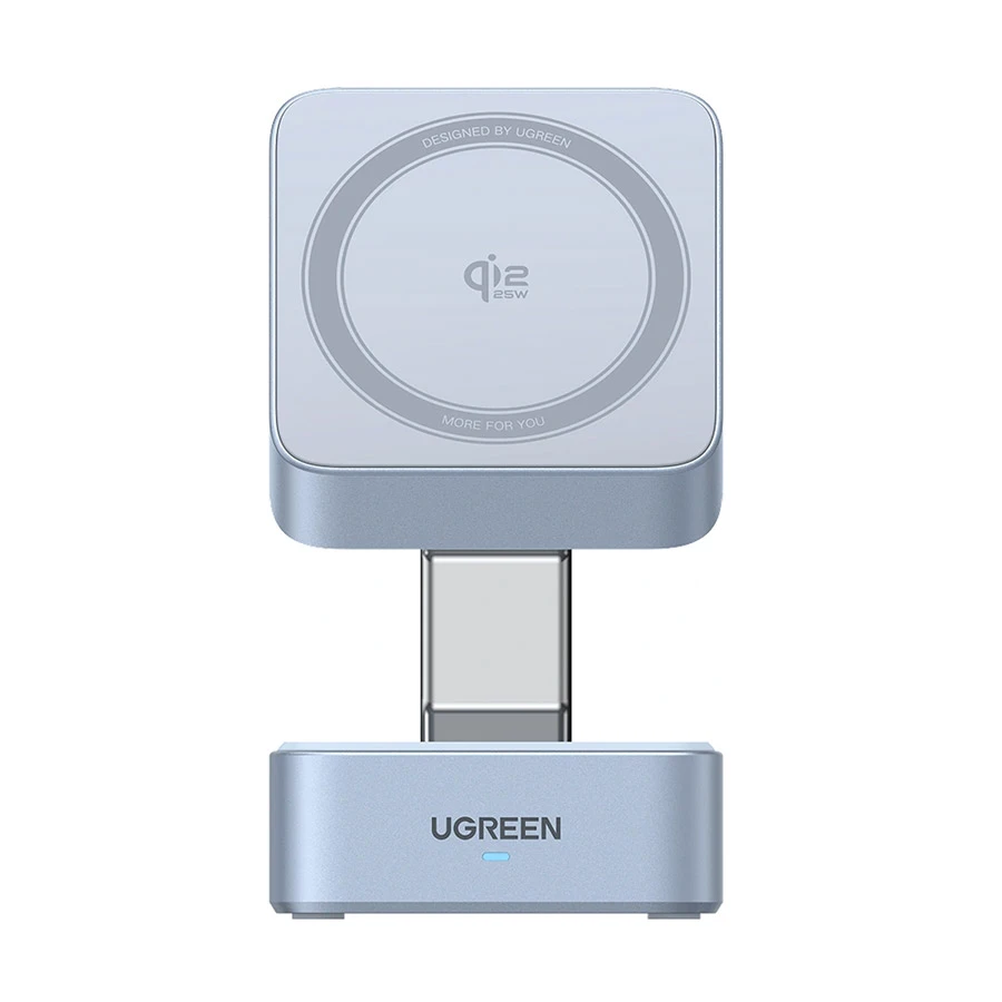 Ugreen W752 Light Blue 25W 2-in-1 MagSafe Qi2 Wireless Charger