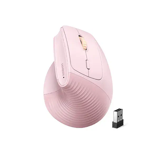 UGREEN M571 (65666) Multi-Mode Wireless Vertical Mouse - Pink